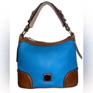 DOONEY & BOURKE Blue/Brown Pebble Leather Hobo Bag